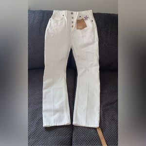 Reformation white jeans